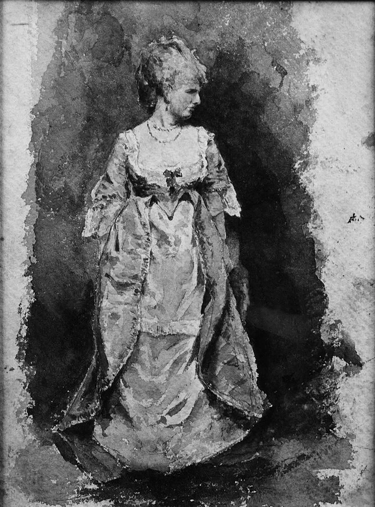 Cesare Detti - figura femminile in abiti settecenteschi, Museo Civico, Pescia